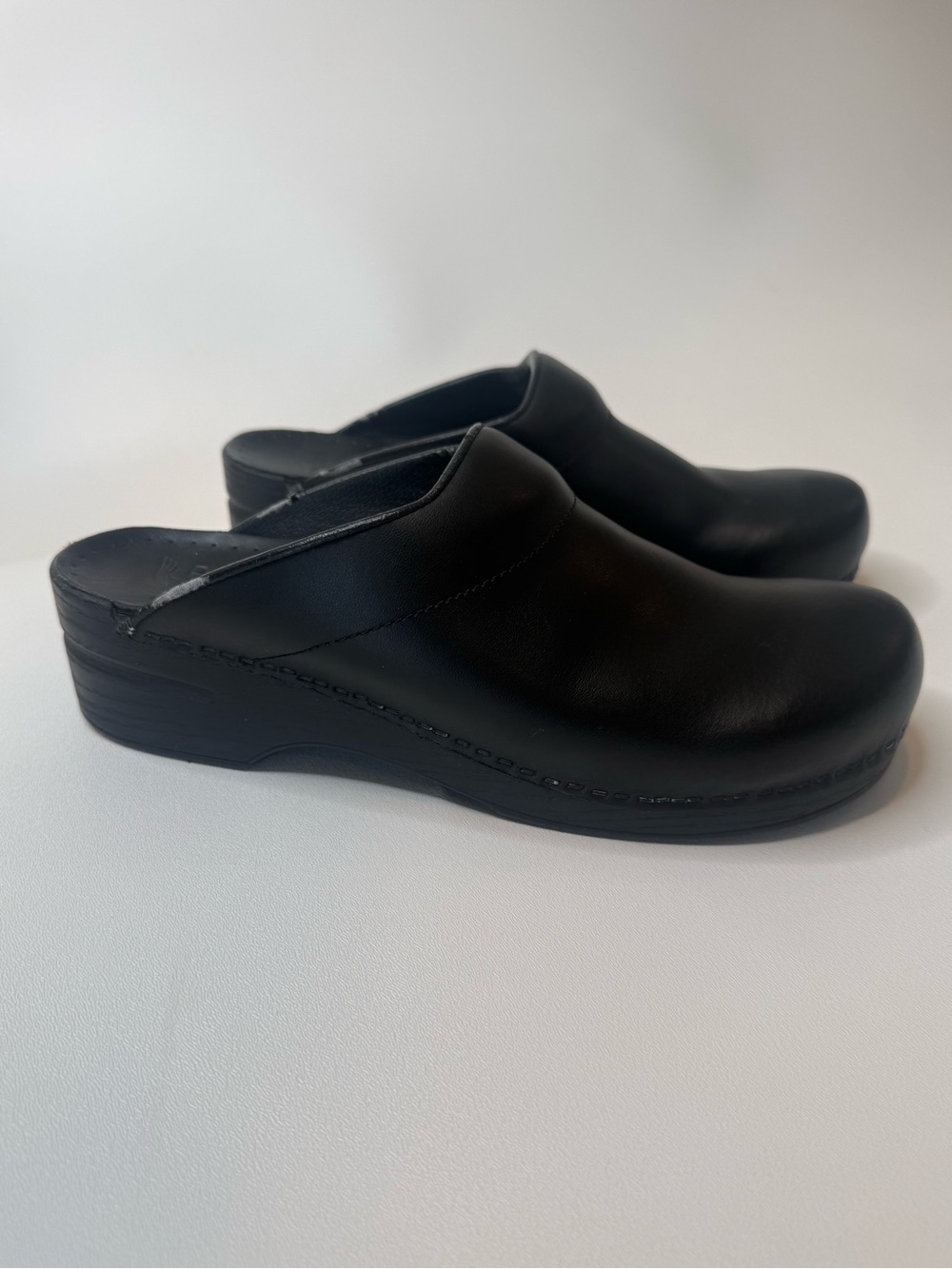 Dansko Karl Clog Black Leather Slip In Clogs EU 46